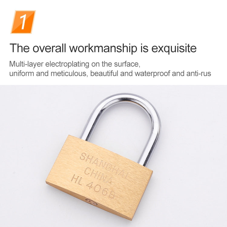 Copper Padlock Small Lock, Style: Short Lock Beam, 50mm Open, Short, 50mm Open