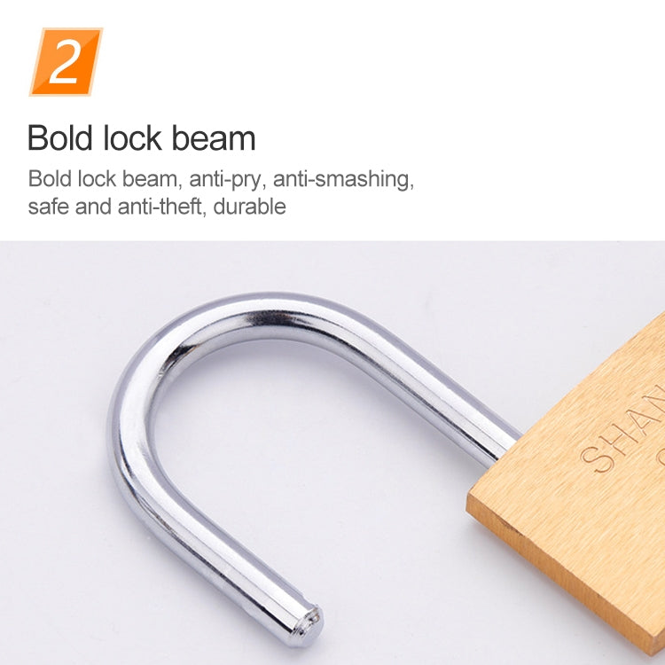 Copper Padlock Small Lock, Style: Short Lock Beam, 50mm Open, Short, 50mm Open