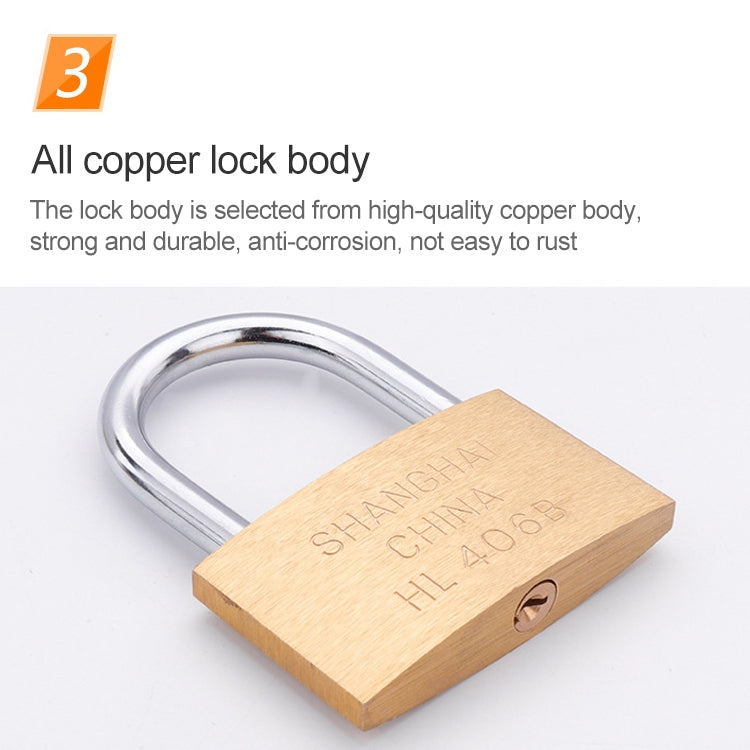 Copper Padlock Small Lock, Style: Short Lock Beam, 50mm Open, Short, 50mm Open