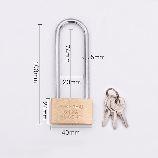 Copper Padlock Small Lock, Style: Long Lock Beam, 40mm Not Open, Long, 40mm Not Open