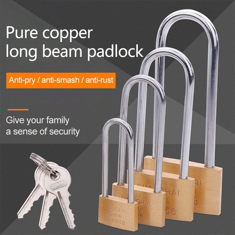 Copper Padlock Small Lock, Style: Long Lock Beam, 40mm Not Open, Long, 40mm Not Open