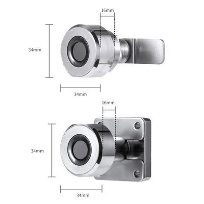 T22F Micro USB Charging Zinc Alloy Smart Bilateral Open Fingerprint Drawer Lock File Cabinet Lock, Bilateral Open Fingerprint