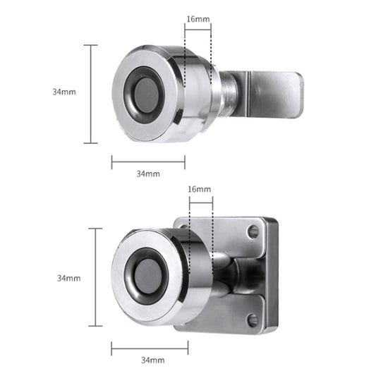T22F Micro USB Charging Zinc Alloy Smart Bilateral Open Fingerprint Drawer Lock File Cabinet Lock, Bilateral Open Fingerprint