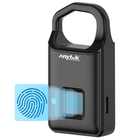 Anytek P4 3.7V Micro USB Charging Semiconductor Fingerprint Sensing Small Padlock, P4