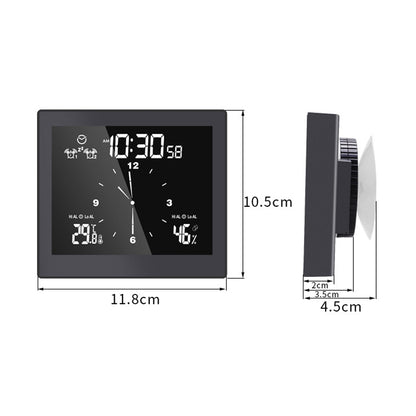 ساعة حائط للحمام مقاومة للماء، مؤقت، مقياس حرارة منزلي، مقياس رطوبة، TS-WP10-W، TS-WP10-B