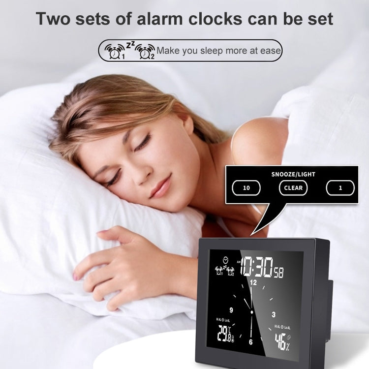 ساعة حائط للحمام مقاومة للماء، مؤقت، مقياس حرارة منزلي، مقياس رطوبة، TS-WP10-W، TS-WP10-B