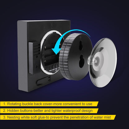 ساعة حائط للحمام مقاومة للماء، مؤقت، مقياس حرارة منزلي، مقياس رطوبة، TS-WP10-W، TS-WP10-B