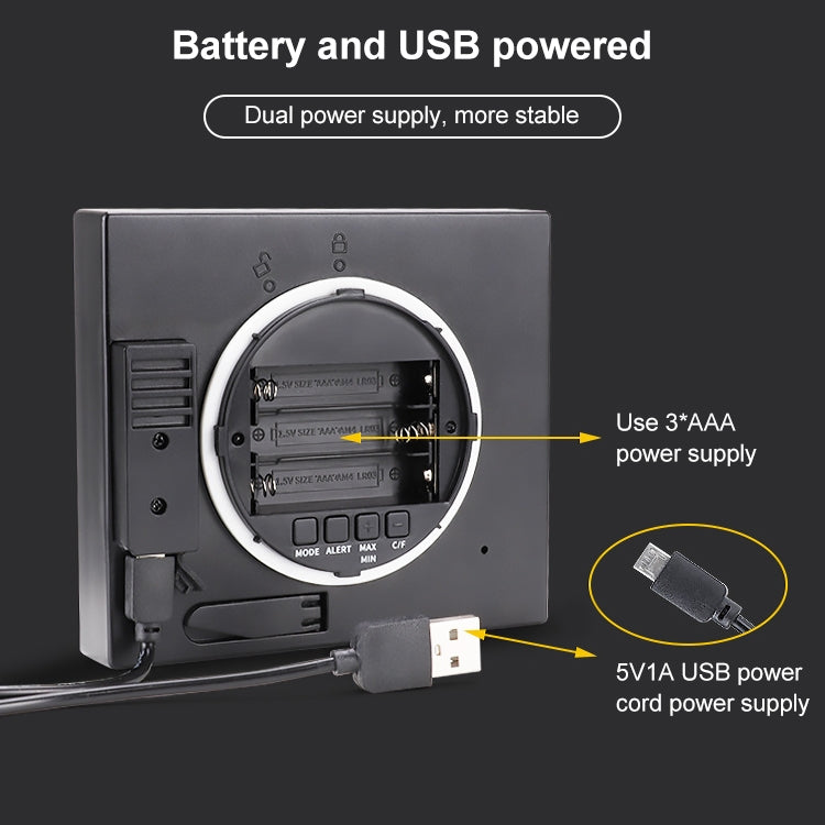 ساعة حائط للحمام مقاومة للماء، مؤقت، مقياس حرارة منزلي، مقياس رطوبة، TS-WP10-W، TS-WP10-B