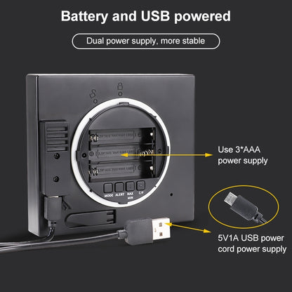 ساعة حائط للحمام مقاومة للماء، مؤقت، مقياس حرارة منزلي، مقياس رطوبة، TS-WP10-W، TS-WP10-B