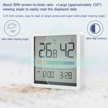 Original Xiaomi Youpin Miiiw Silent Indoor Temperaturer And Humidity Clock with Large 3.34 inch LCD Screen, Silent Temperaturer