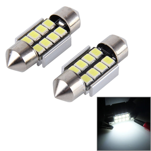 قطعتان من مصابيح القراءة للسيارة Festoon 3 وات 300 لومن، 31 مم، ضوء أبيض، 8 مصابيح LED 3528 SMD، خالية من الأخطاء، DC 12، 31 مم