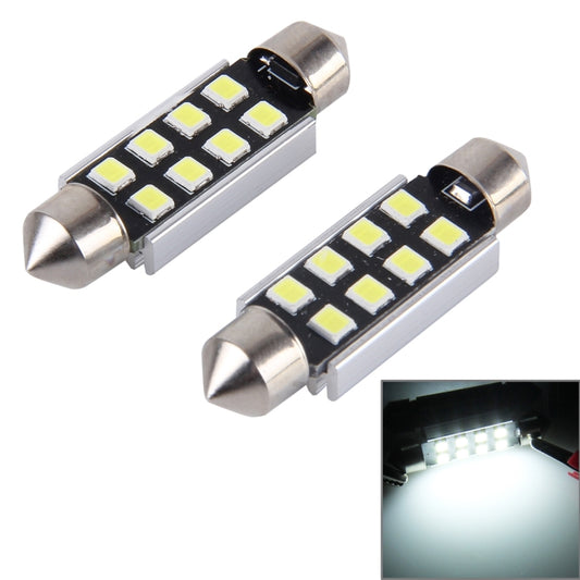 قطعتان من مصابيح القراءة للسيارة Festoon 3 وات 300 لومن، 39 مم، ضوء أبيض، 8 مصابيح LED 3528 SMD، خالية من الأخطاء، DC 12، 39 مم