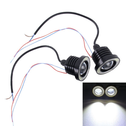 2 PCS 2.5 inch DC12-24V 10W 900LM 6500K Car Angel Eyes Fog Lamp Foglight, Cable Length: 20cm(White Light + White Light), 2.5 inch 10W 900LM/6500K  White+White