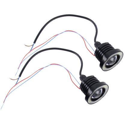 2 PCS 2.5 inch DC12-24V 10W 900LM 6500K Car Angel Eyes Fog Lamp Foglight, Cable Length: 20cm(White Light + White Light), 2.5 inch 10W 900LM/6500K  White+White