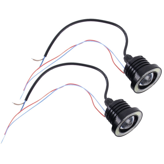 2 PCS 2.5 inch DC12-24V 10W 900LM 6500K Car Angel Eyes Fog Lamp Foglight, Cable Length: 20cm(White Light + White Light), 2.5 inch 10W 900LM/6500K  White+White