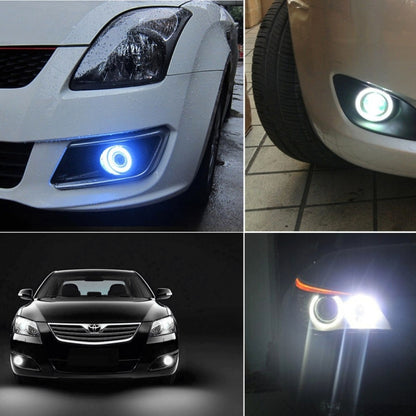 2 PCS 2.5 inch DC12-24V 10W 900LM 6500K Car Angel Eyes Fog Lamp Foglight, Cable Length: 20cm(White Light + White Light), 2.5 inch 10W 900LM/6500K  White+White