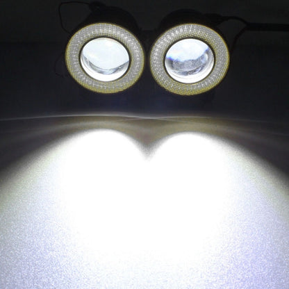2 PCS 2.5 inch DC12-24V 10W 900LM 6500K Car Angel Eyes Fog Lamp Foglight, Cable Length: 20cm(White Light + White Light), 2.5 inch 10W 900LM/6500K  White+White
