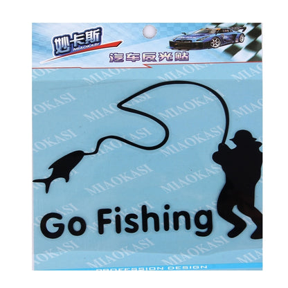 10 PCS Go Fishing Styling Reflective Car Sticker, Size: 14cm x 9.5cm, Fishing Styling 1