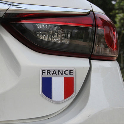 Shield Shape Metal Car Badge Decorative Sticker, Size: Small, French Flag, Italy Flag 2, Italy Flag 1