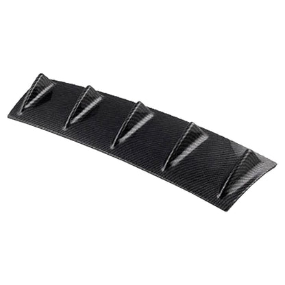 Universal Car Rear Bumper Lip Diffuser 5 Shark Fin Style Carbon Fiber  ABS, Size: 58.4 x 53.3 x 15.2cm, 60.0x18.0x5.0cm Carbon Fiber