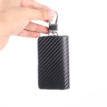 Universal Leather Carbon Fiber Texture Waist Hanging Zipper Wallets Key Holder Bag (No Include Key), Carbon Fiber Texture