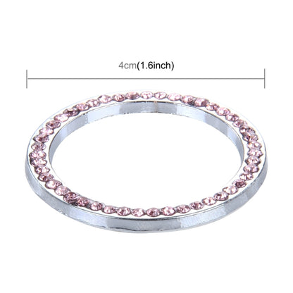 Universal Car Aluminum Steering Wheel Decoration Ring with Diamond For Start Stop Engine System, Universial