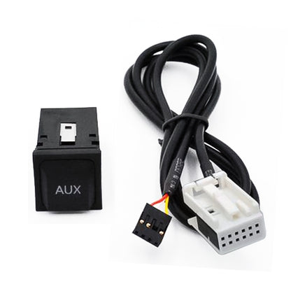 محول AUX للسيارة + وصلة توصيل صلابة لفولكس فاجن RCD510/310/300+، لفولكس فاجن RCD510/310/300+