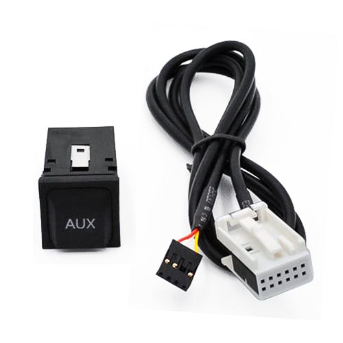 محول AUX للسيارة + وصلة توصيل صلابة لفولكس فاجن RCD510/310/300+، لفولكس فاجن RCD510/310/300+