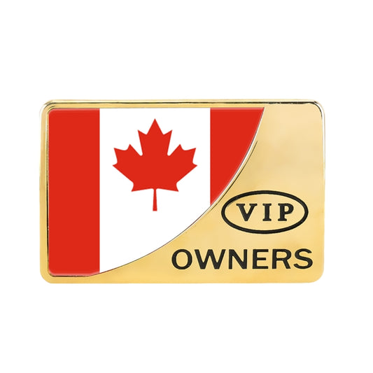 Universal Car Canada Flag Rectangle Shape VIP Metal Decorative Sticker, Canada Flag (Gold), Canada Flag (Silver)