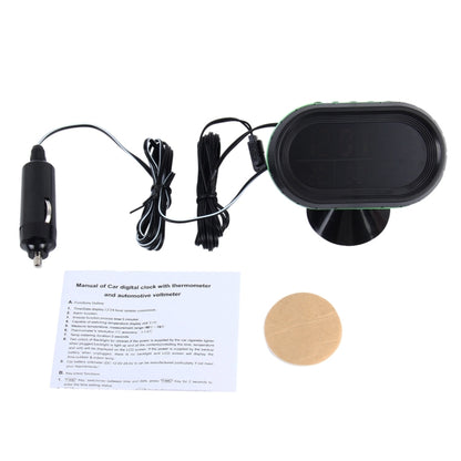 VST-7009V 4 In 1 Digital Car Thermometer Voltage Meter Luminous Clock Tester Detector LCD Monitor Back light, 4 In 1 Thermometer Voltage Meter