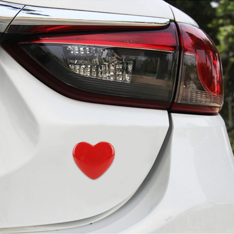 Heart Shape Car Metal Body Decorative Sticker, Heart Shape (Red), Heart Shape (Silver)