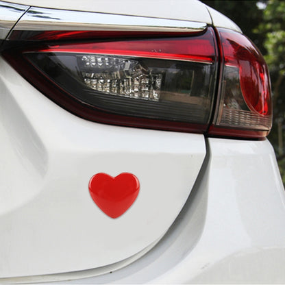 Heart Shape Car Metal Body Decorative Sticker, Heart Shape (Red), Heart Shape (Silver)