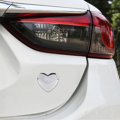 Heart Shape Car Metal Body Decorative Sticker, Heart Shape (Red), Heart Shape (Silver)