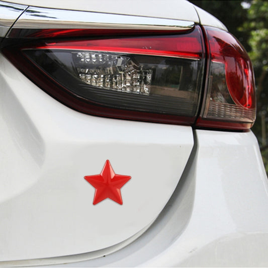 Star Pattern Car Metal Body Decorative Sticker, Star Pattern (Red), Star Pattern (Silver)