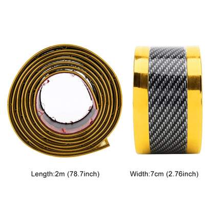Universal Electroplate Carbon Fibre Car Door Threshold Decoration Strip Decorative Sticker, Size : 7CM x 2M, 7CM x 2M (Gold), 7CM x 2M (Red), 7CM x 2M (Silver)
