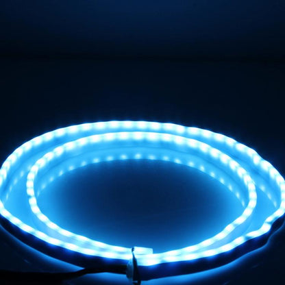 1.5m Car Auto Waterproof Universal Four Color Rear Flowing Light Tail Box Lights with Tail Light Controller, Ice Blue Light Driving Light, White Light Reversing Light, Red Light Brake Light, Yellow Light Turn Signal Light, LED Lamp Strip Tail Decoratio...