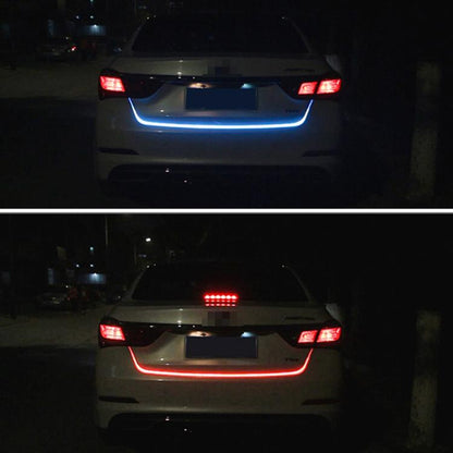 1.5m Car Auto Waterproof Universal Four Color Rear Flowing Light Tail Box Lights with Tail Light Controller, Ice Blue Light Driving Light, White Light Reversing Light, Red Light Brake Light, Yellow Light Turn Signal Light, LED Lamp Strip Tail Decoratio...