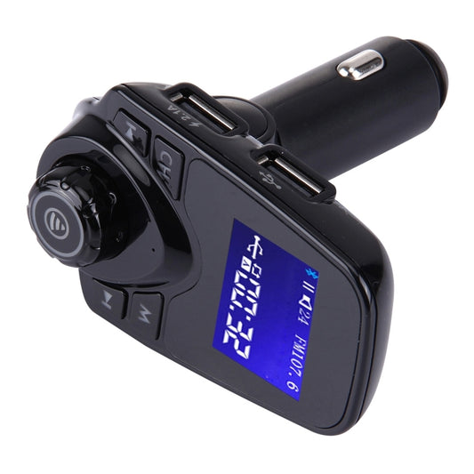 مشغل MP3 للسيارة T11 مزود بخاصية بلوتوث وجهاز إرسال FM بشاشة LED، يدعم الشحن بمنفذ USB مزدوج، وخاصية التشغيل بدون استخدام اليدين وبطاقة TF وU Disk Music، T11