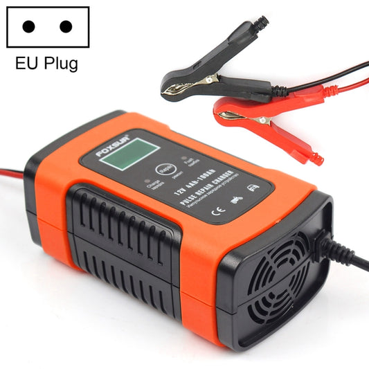 FOXSUR 12V 6A Intelligent Universal Battery Charger for Car Motorcycle, Length: 55cm, EU Plug, EU Plug (Red), EU Plug (Yellow)