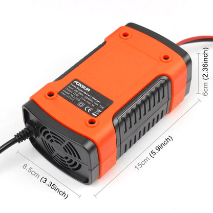 12V 6A Intelligent Universal Battery Charger for Car Motorcycle, Length: 55cm, UK Plug, UK Plug (Red), UK Plug (Yellow)