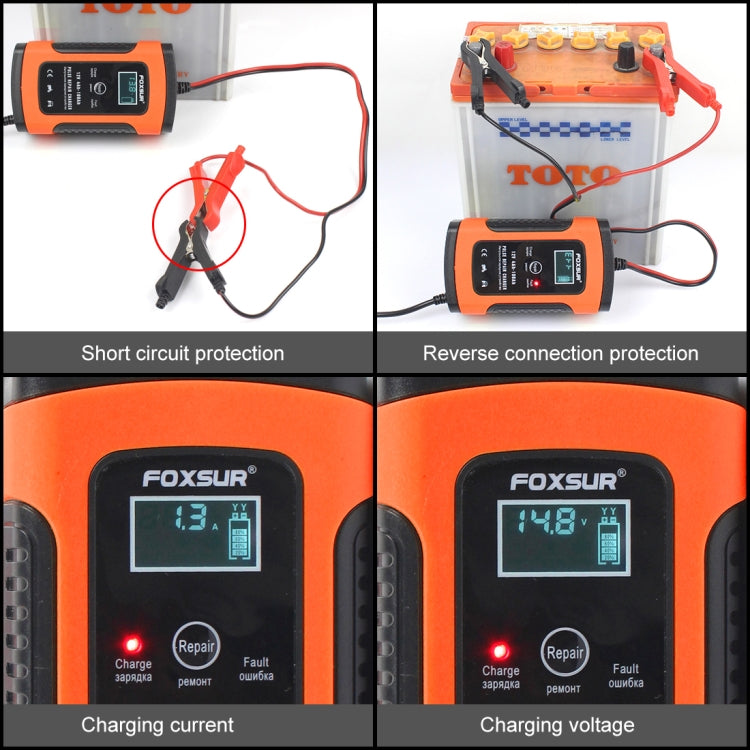 12V 6A Intelligent Universal Battery Charger for Car Motorcycle, Length: 55cm, UK Plug, UK Plug (Red), UK Plug (Yellow)