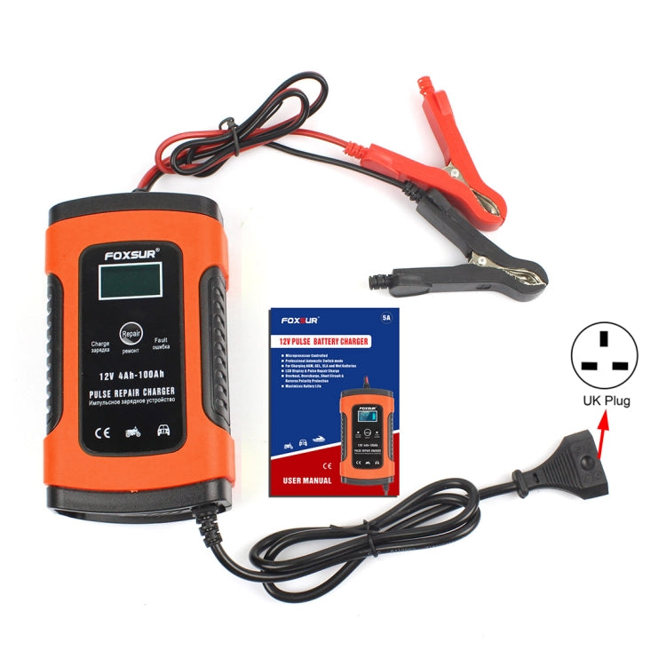 12V 6A Intelligent Universal Battery Charger for Car Motorcycle, Length: 55cm, UK Plug, UK Plug (Red), UK Plug (Yellow)