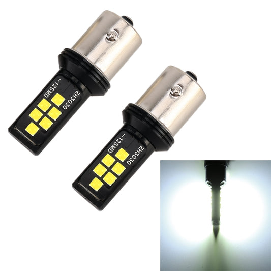 2 PCS 1156 DC9-16V / 3.5W Car Auto Turn Lights 12LEDs SMD-ZH3030 Lamps, with Constant Current, 1156 (White Light), 1156