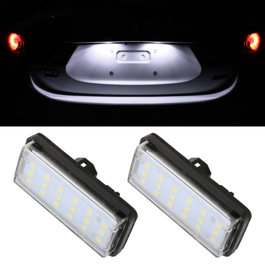 قطعتان من مصابيح لوحة ترخيص السيارة LED DC12V / 1.5W / 6000K / 100LM، 18 مصباح SMD-3528، لسيارة لكزس