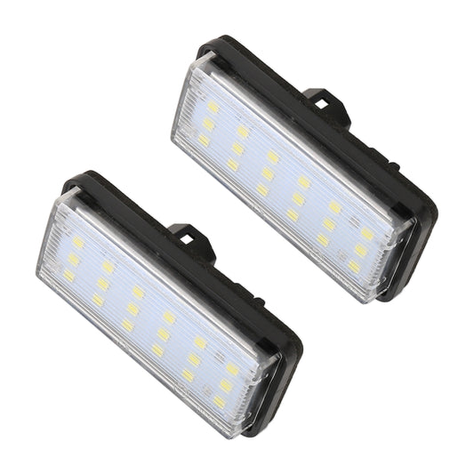قطعتان من مصابيح لوحة ترخيص السيارة LED DC12V / 1.5W / 6000K / 100LM، 18 مصباح SMD-3528، لسيارة لكزس