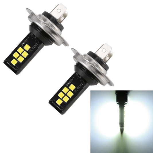 قطعتان من مصابيح الضباب H7 DC9-16V / 3.5 واط / 6000 كلفن / 320 لومن، 12 مصباح LED SMD-ZH3030، مع تيار مستمر، H7