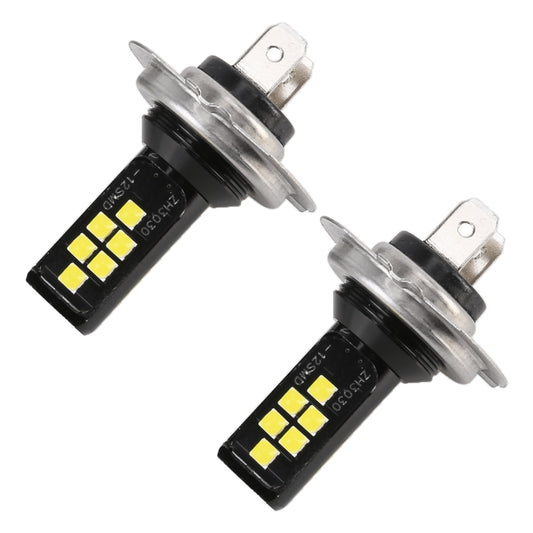 قطعتان من مصابيح الضباب H7 DC9-16V / 3.5 واط / 6000 كلفن / 320 لومن، 12 مصباح LED SMD-ZH3030، مع تيار مستمر، H7