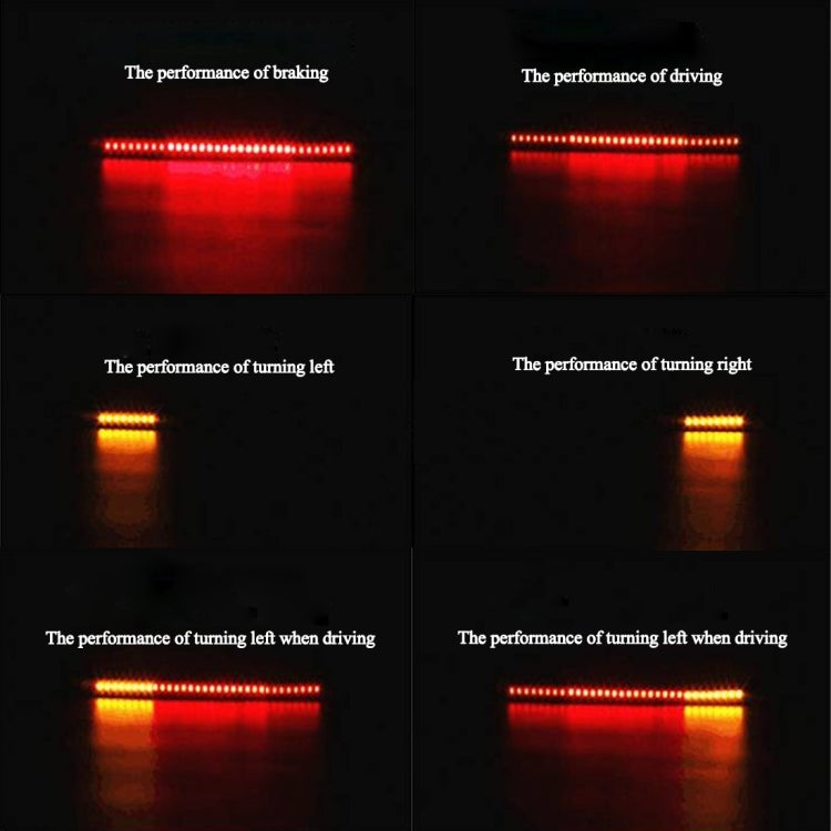 5W 12V 300LM Red+Yellow Light 32 LED Brake lights For Motorcycle, Cable Length:50cm, LED Brake lights
