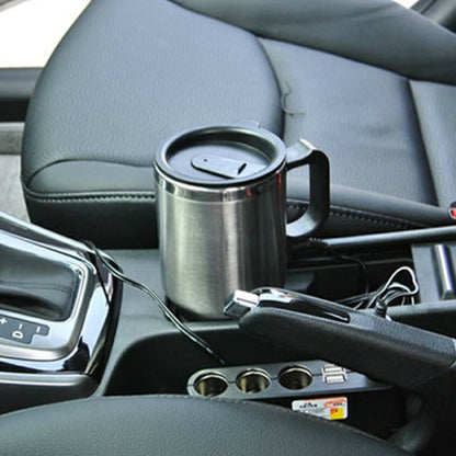 Stainless Steel Electric Smart Mug 12V Car Electric Kettle Heated Mug Car Coffee Cup With Charger Cigarette Lighter Heating Cup Kettle Vacuum Insulated Water Heater Mug, Smart Mug
