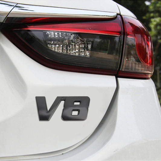 V8 Connect Shape Car Metal Body Decorative Sticker, Size : S, V8 Connect Shape, Size : S (Black), V8 Connect Shape, Size : S (Silver)